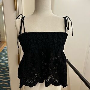 Kimchi Blue Black Lace Camisole with Tie Straps